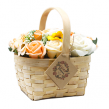 Large Orange Bouquet in Wicker Basket